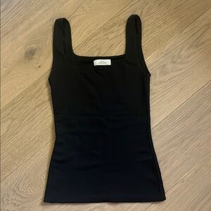 Babaton Contour Square neck hip length black top XS NWOT